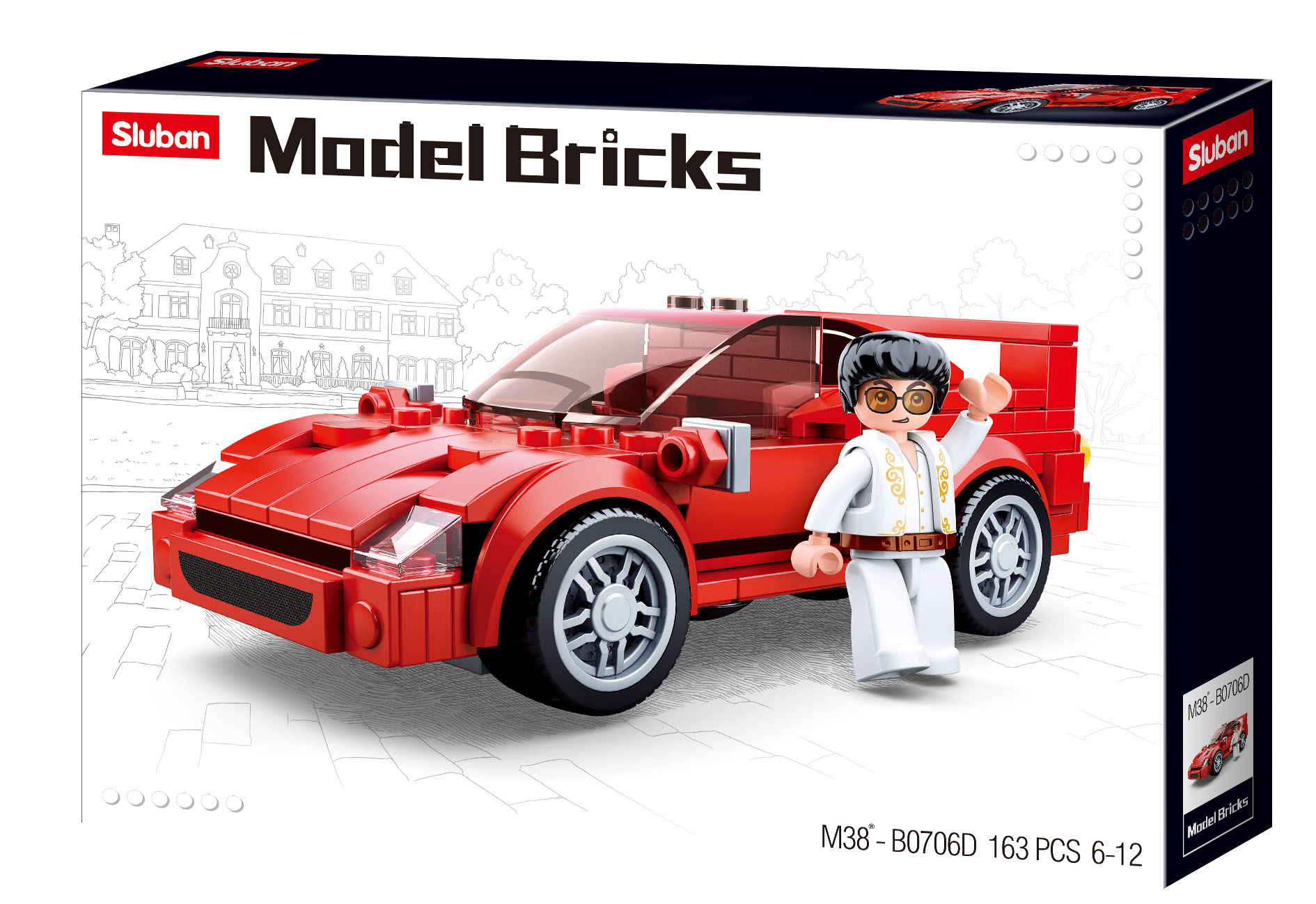 Sluban Model Bricks Blue Race Car 172pcs for sale online